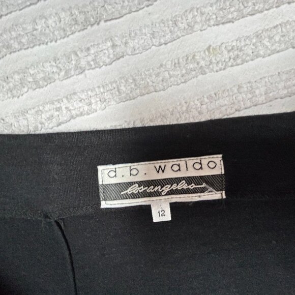 D. B. Waldo Los Angeles Womens Wrap Long Maxi Skirt Size 12 Black Side Zipper - Picture 3 of 6